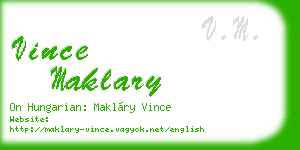 vince maklary business card